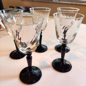 5 French Wine Glasses